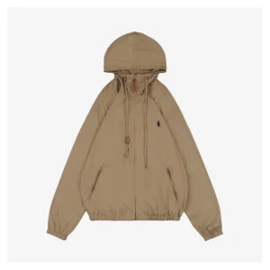 Ralph Lauren X02 Small Pony Logo Lightweight Hooded Jacket Brown