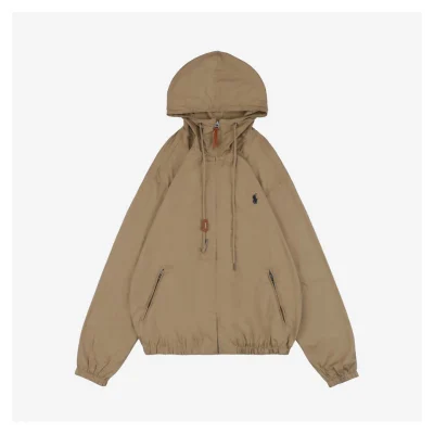 Ralph Lauren X02 Small Pony Logo Lightweight Hooded Jacket Brown