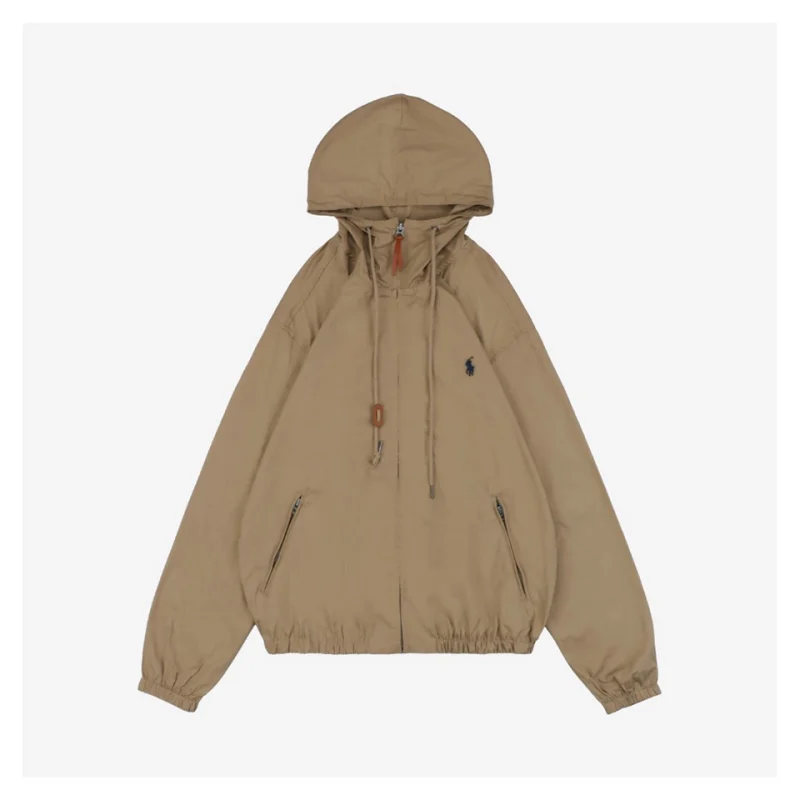 Ralph Lauren X02 Small Pony Logo Lightweight Hooded Jacket Brown