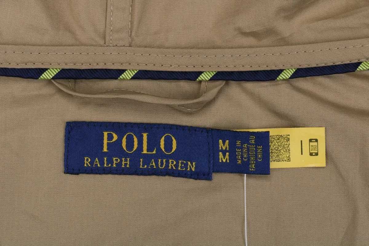 Ralph Lauren Small Pony Logo Lightweight Hooded Jacket (Dark Blue/Light Brown)