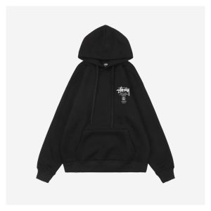 Stussy Tour Graffiti Letter Print Hooded Sweatshirt
