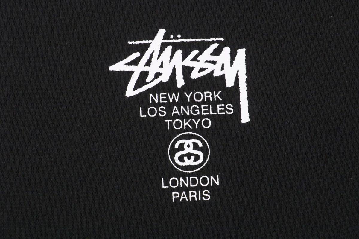 Stussy Tour Graffiti Letter Print Hooded Sweatshirt