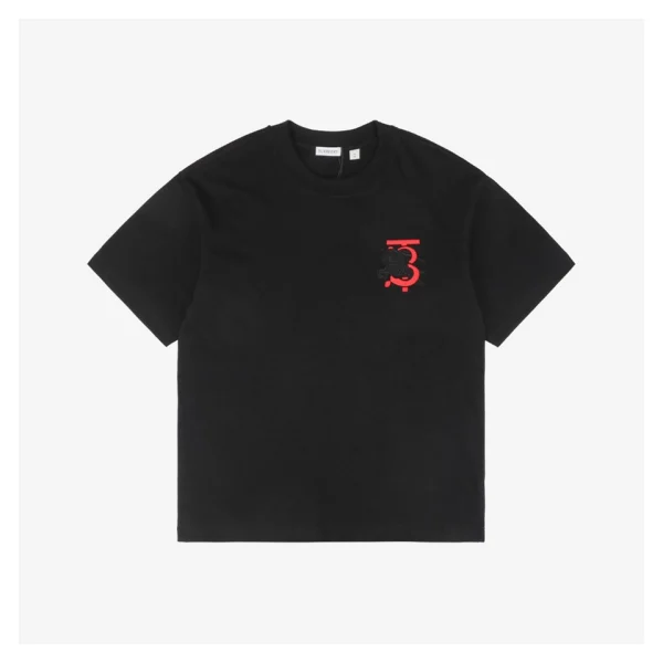 BBry BT Letter Knight Embroidery T-Shirt (Black/White)