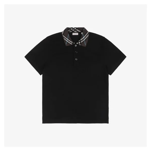 BBry Brown Check Collar Polo T-Shirt