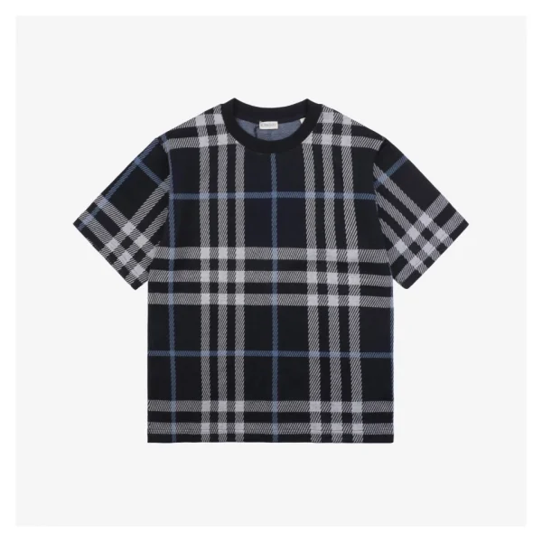 BBry Check Pattern Knit T-Shirt (Black/Brown)