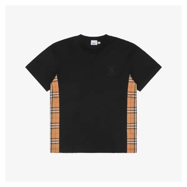 BBry Framed B Logo with Side Check Panel T-Shirt (Black/White)