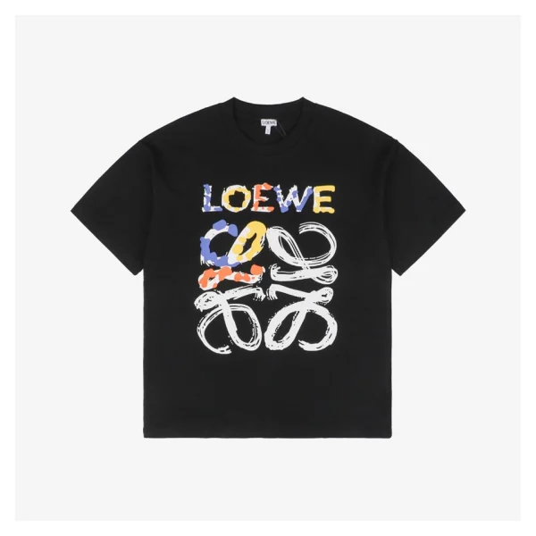 Colorful Graffiti Flower Emblem Print T-Shirt