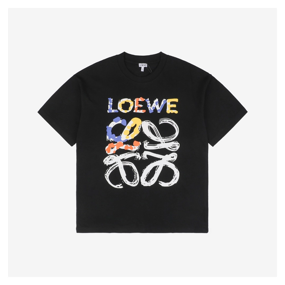 Colorful Graffiti Flower Emblem Print T-Shirt