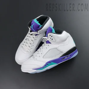 Air Jordan 5 Retro ‘Grape’ 2025 top-down view of the sneakers