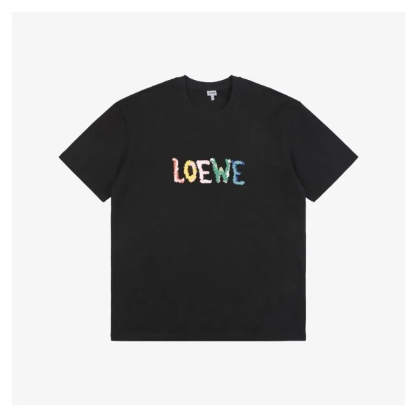 L Multicolor “Loe” Letter Embroidery T-Shirt