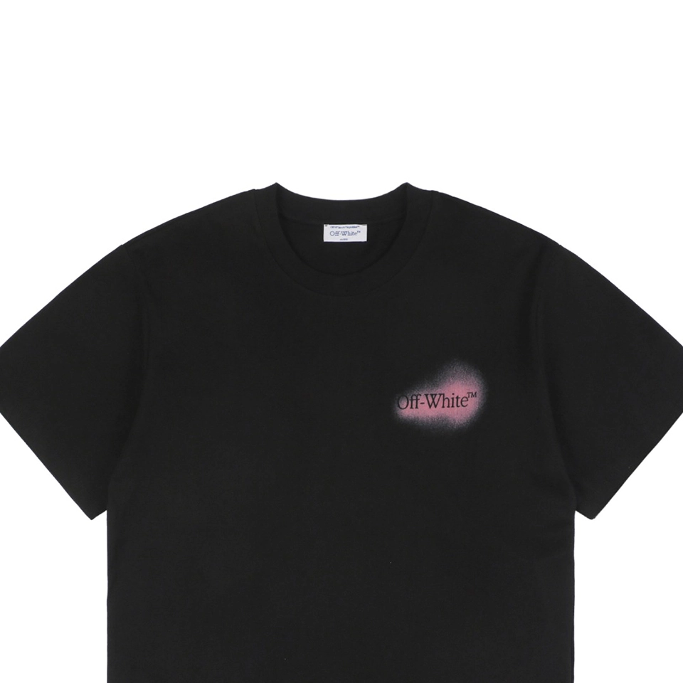 OFF WHITE Spray-Paint Arrow Graphic T-Shirt – Black/Pink