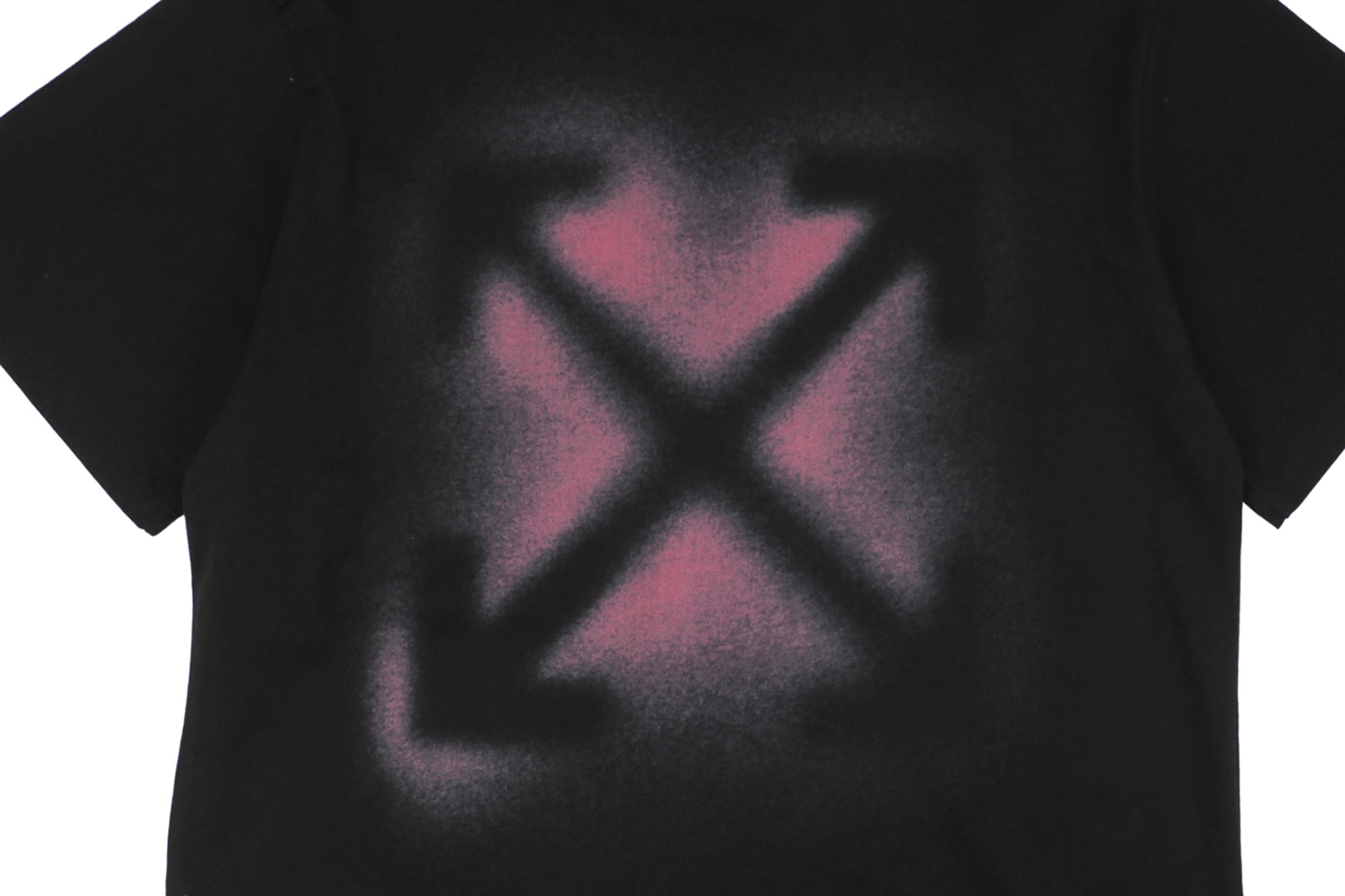 OFF WHITE Spray-Paint Arrow Graphic T-Shirt – Black/Pink