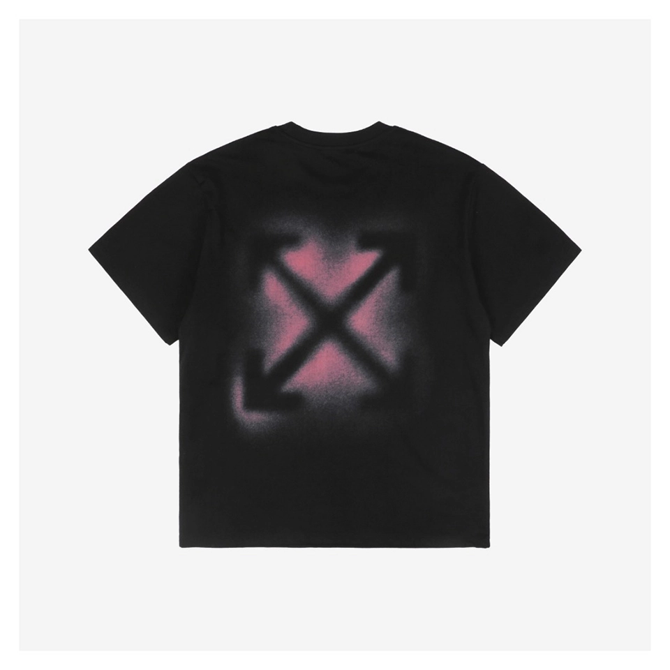 OFF WHITE Spray-Paint Arrow Graphic T-Shirt – Black/Pink
