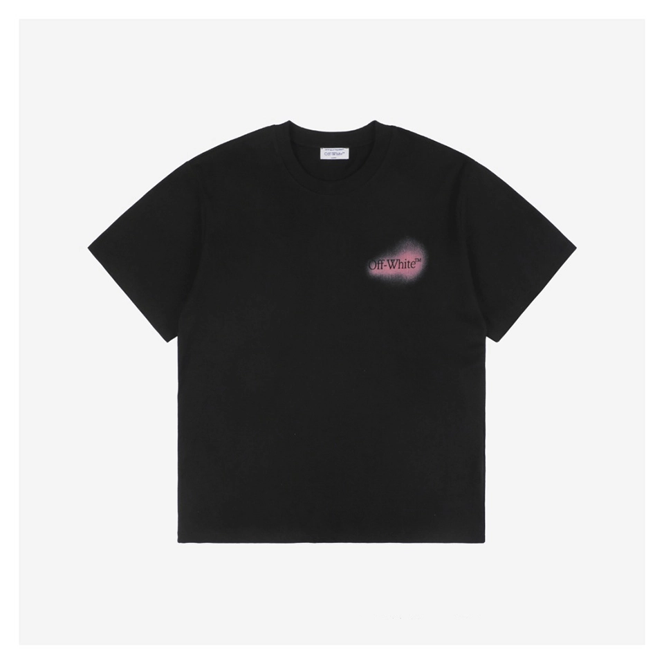 OFF WHITE Spray-Paint Arrow Graphic T-Shirt – Black/Pink