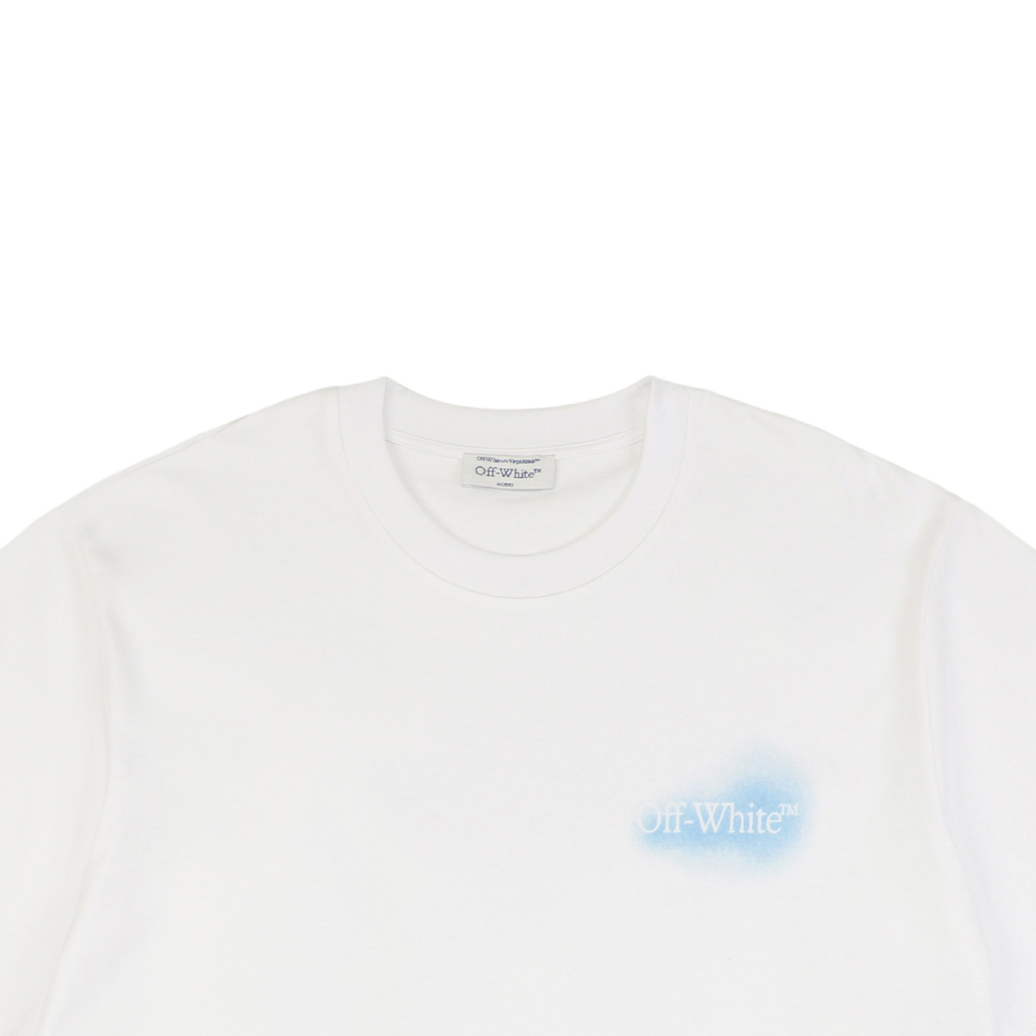 OFF WHITE Spray-Paint Arrow Graphic T-Shirt – White/Blue