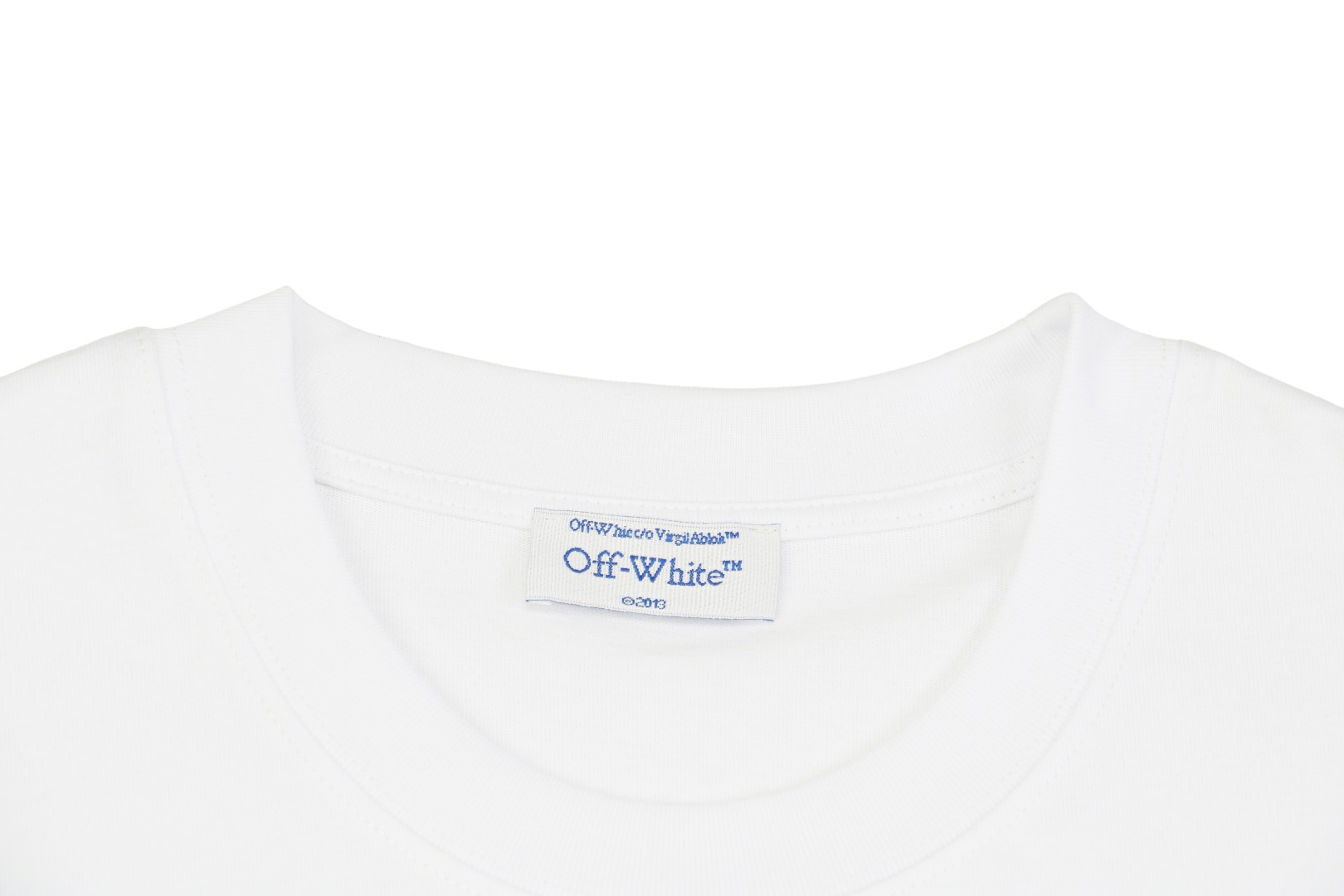 OFF WHITE Spray-Paint Arrow Graphic T-Shirt – White/Blue