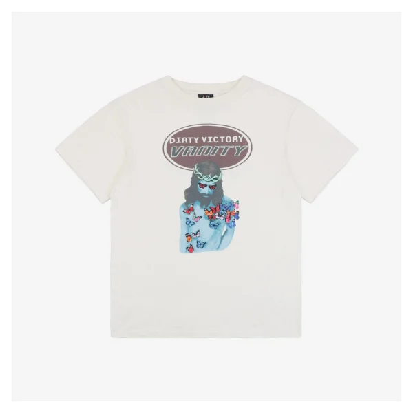 Saint Michael Jesus & Butterfly Print T-Shirt