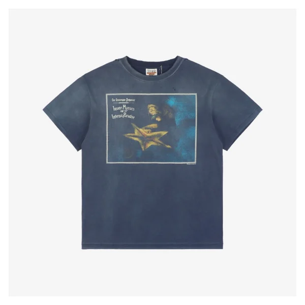 Saint Michael Star Smiley Distressed & Destroyed Graphic T-Shirt