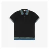 BBry Multicolor Stripe Letter Embroidered Polo Shirt