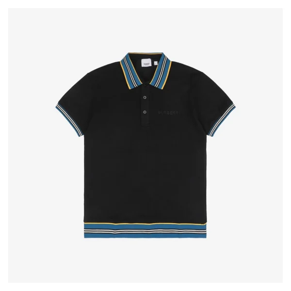 BBry Multicolor Stripe Letter Embroidered Polo Shirt