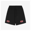 Balenciaga Dual-Ring Logo Distressed Cotton Shorts
