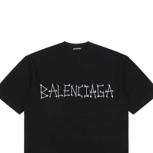 Balenciaga Geometric Number Double-B Flocked T-Shirt12.jpeg