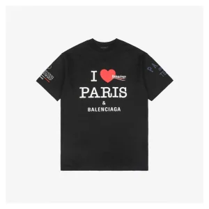 Balenciaga Heart Graffiti Letter Print T-Shirt