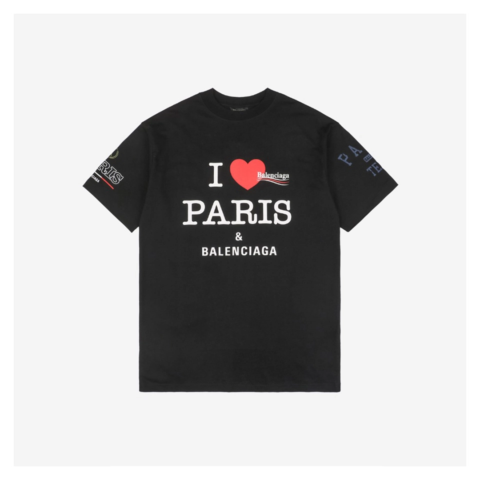 Balenciaga Heart Graffiti Letter Print T-Shirt