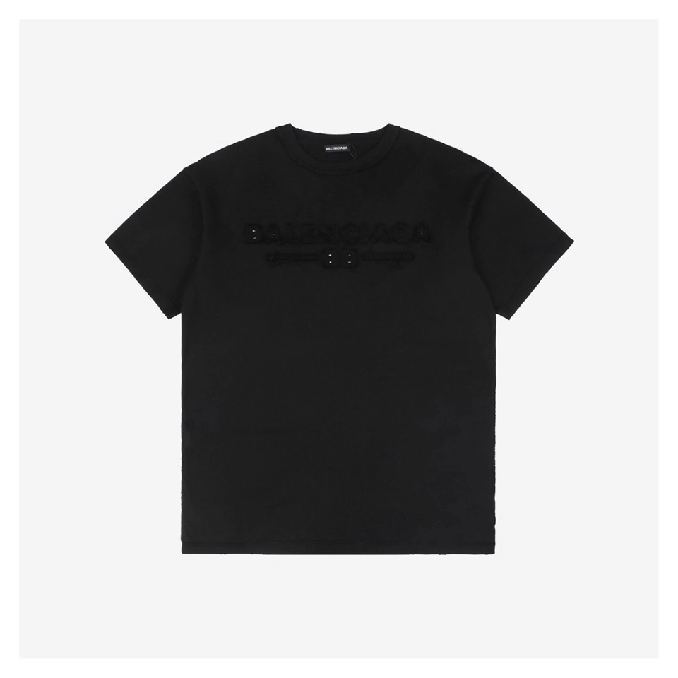 Balenciaga Paris Letter Distressed Patch Embroidery T-Shirt