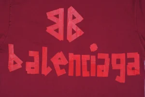 Balenciaga Red Tape Letter Print T-Shirt1.jpeg
