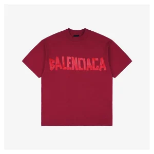 Balenciaga Red Tape Letter Print T-Shirt