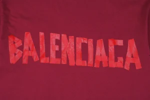 Balenciaga Red Tape Letter Print T-Shirt8.jpeg