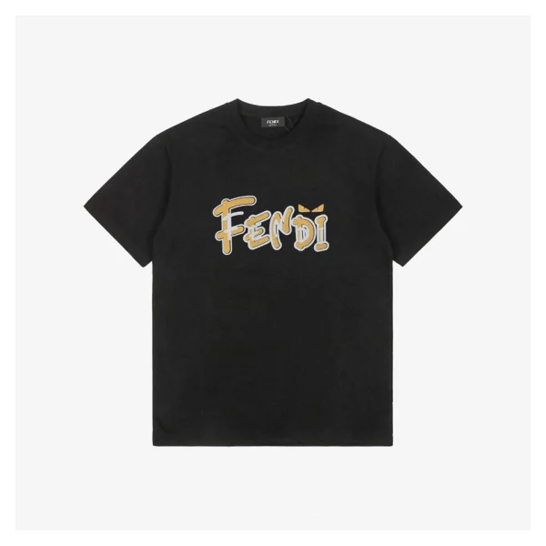 F Cartoon Yellow Letter Print T-Shirt
