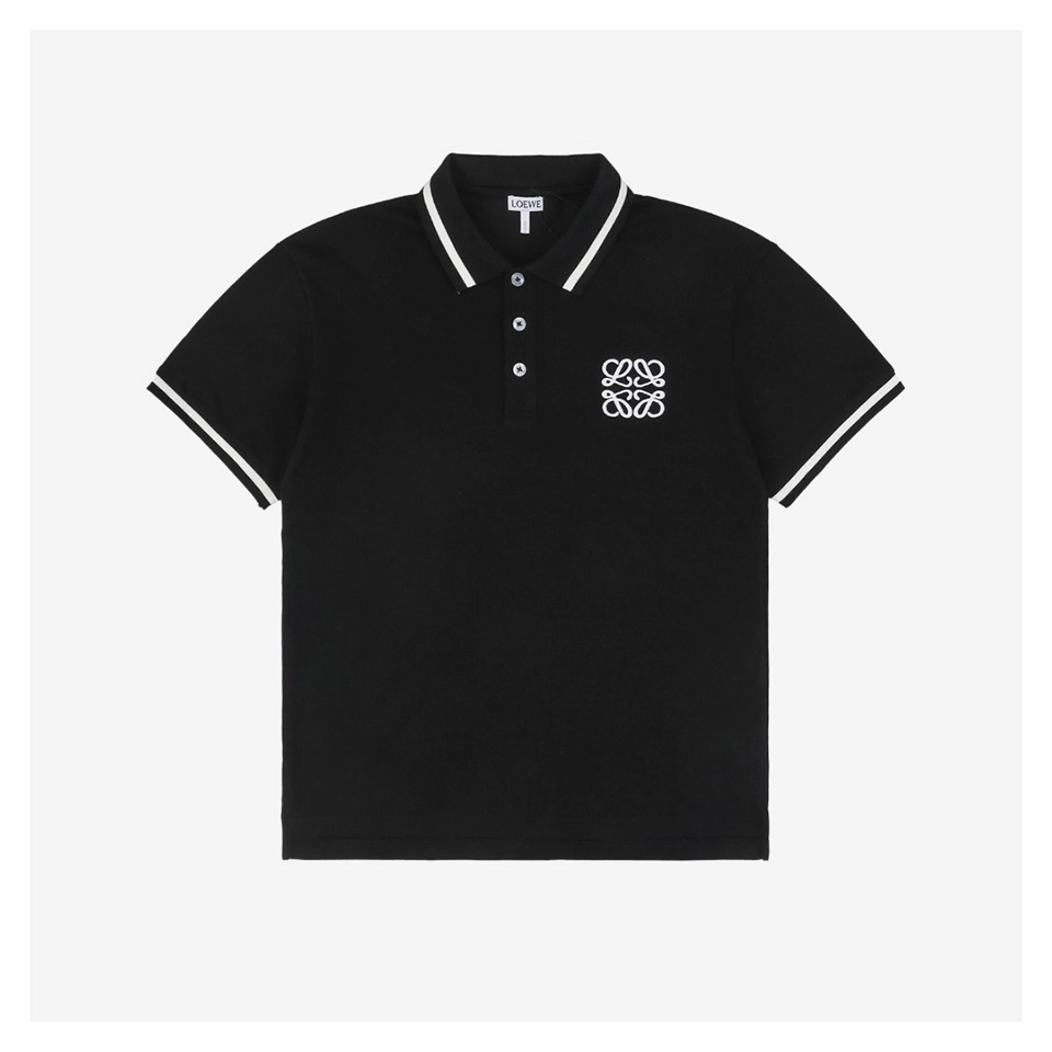L Floral Logo Embroidered Color-Block Polo T-Shirt