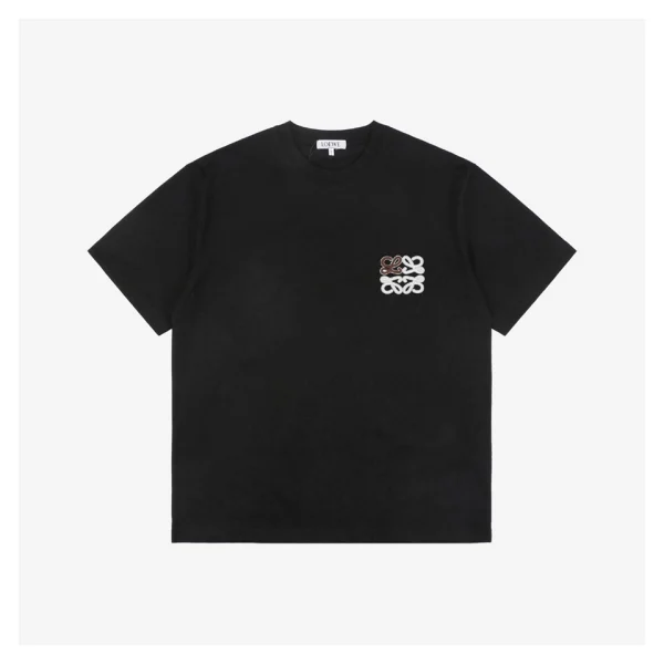 L Khaki Color-Block Floral Logo Embroidered T-Shirt