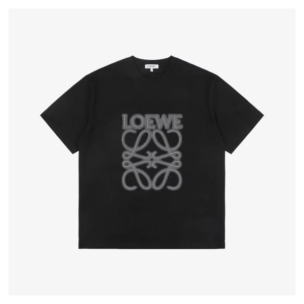 L Neon Floral Logo Embroidered T-Shirt with Dark Logo