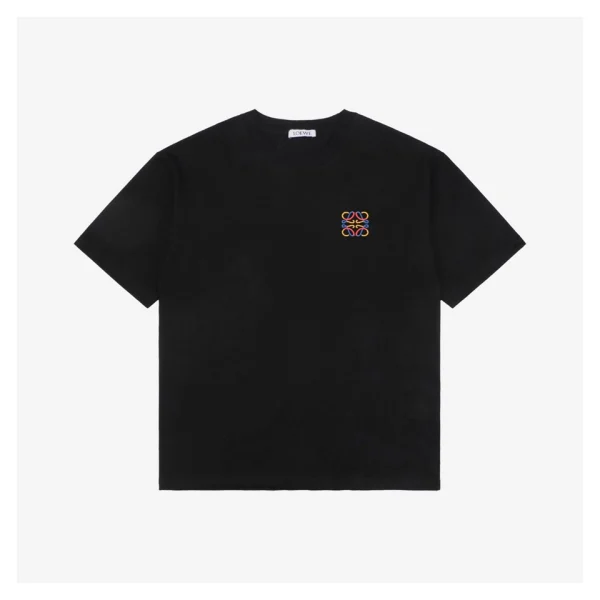 L Three-Color Floral Logo Embroidered T-Shirt