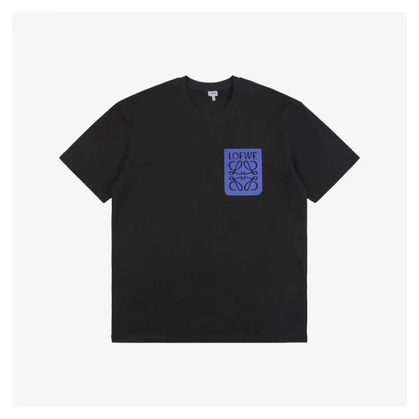 L Woven Floral Logo Faux Pocket Embroidered T-Shirt