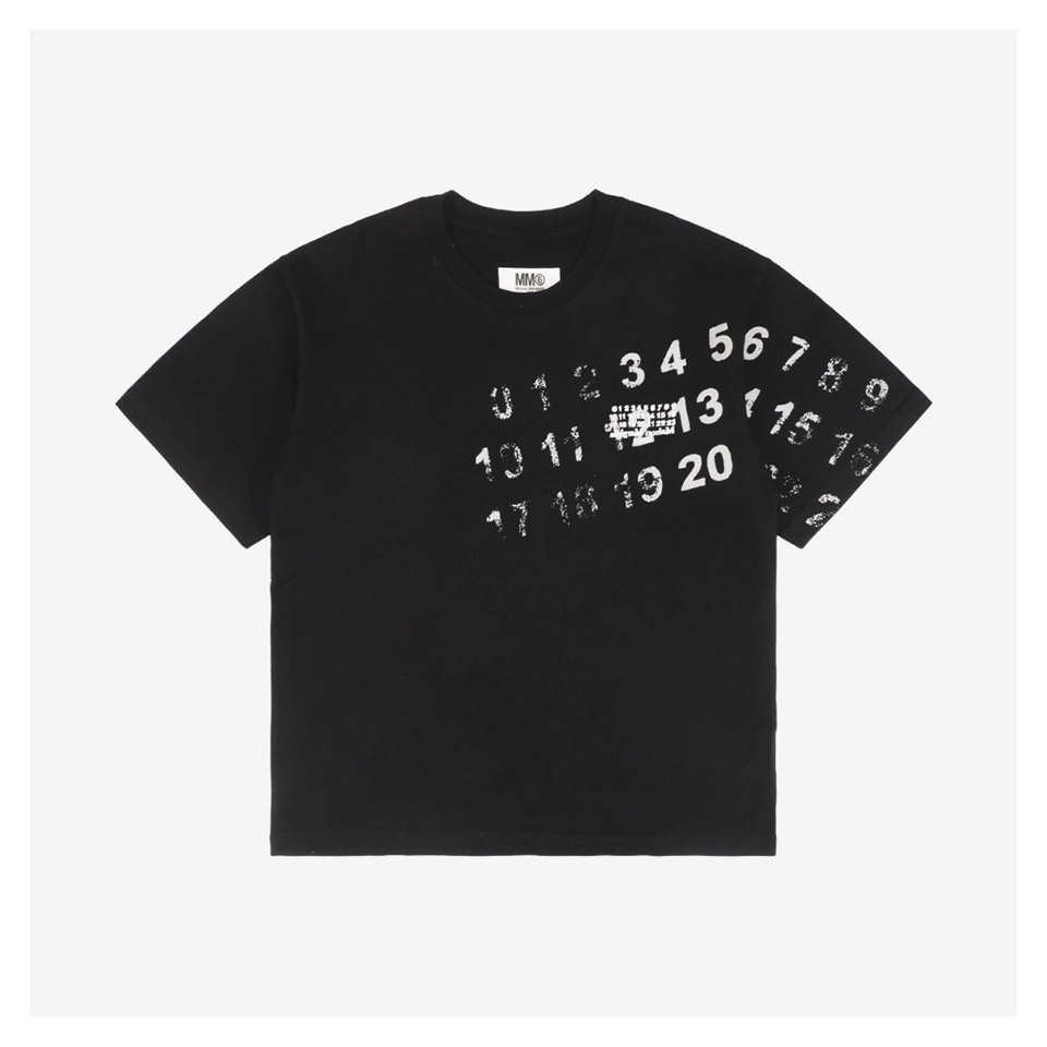 Maison Margiela Shoulder Number Logo Print T-Shirt