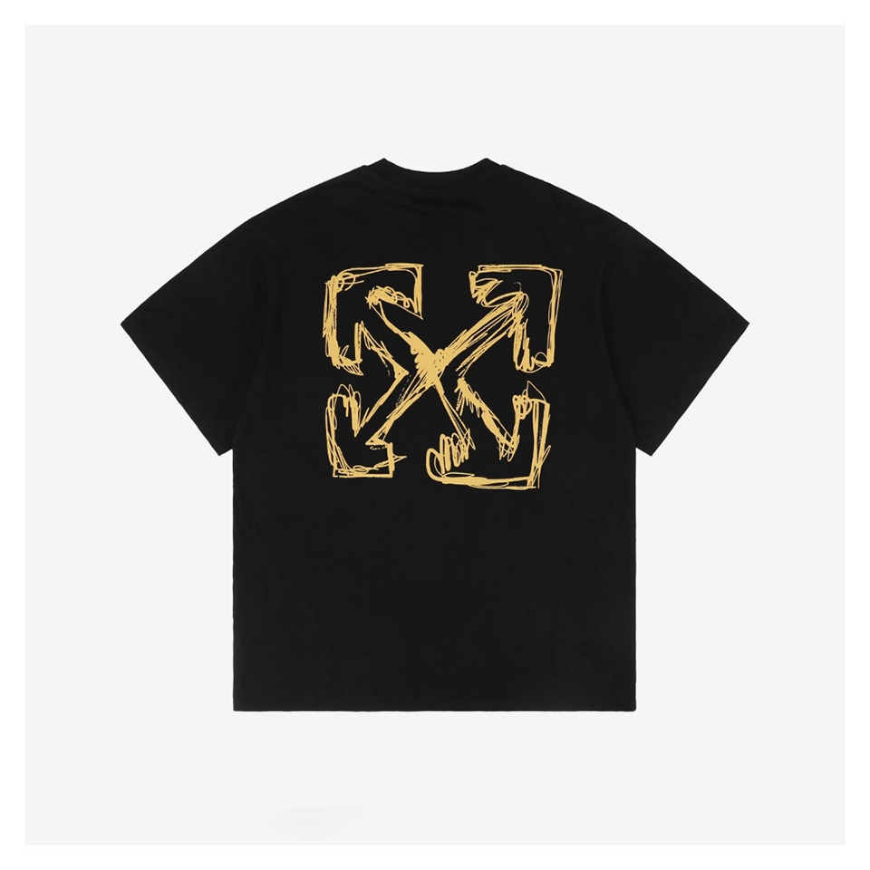 OFF WHITE CO VIRGIL Sketch Yellow Arrow Graphic T-Shirt