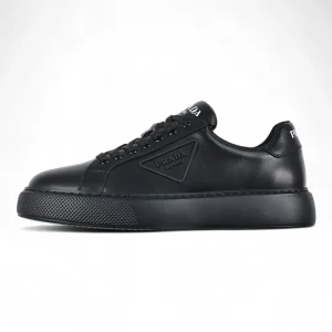 Prada Black Leather Low Top Sneakers