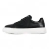 Prada Black Leather Low Top Sneakers with White Sole