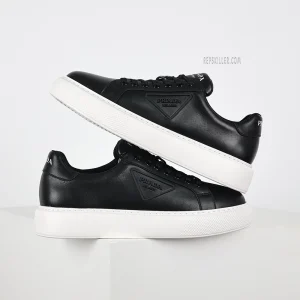 Prada Black Leather Low Top Sneakers with White Sole10.jpeg