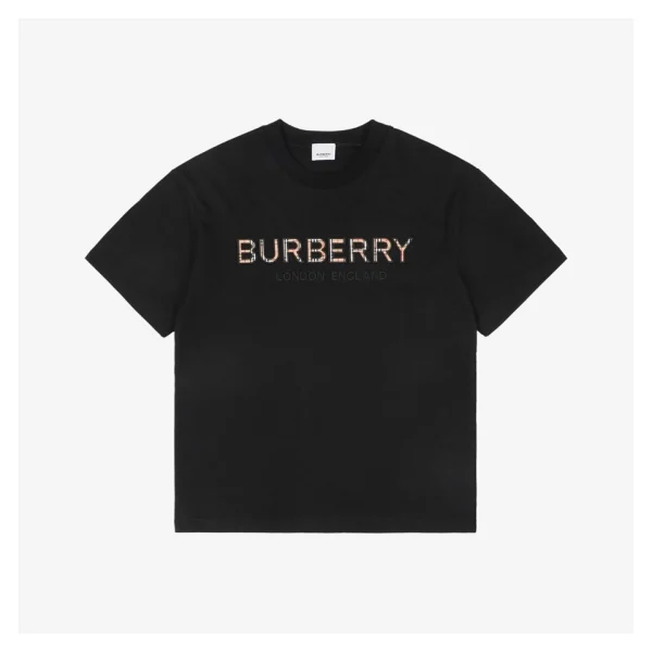 BBry Check Patchwork Logo Embroidered T-shirt