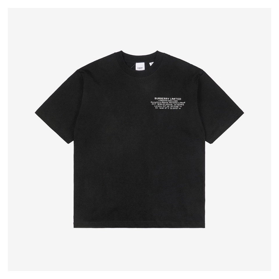 BBry Geocoordinates Rubber Print T-shirt