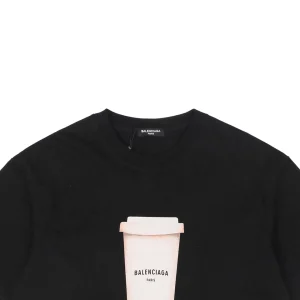 Balenciaga Beverage Cup Graphic T-shirt Black