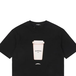 Balenciaga Beverage Cup Graphic T-shirt Black