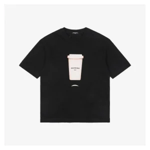Balenciaga Beverage Cup Graphic T-shirt Black