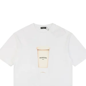 Balenciaga Beverage Cup Graphic T-shirt White