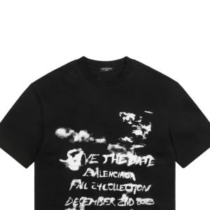 Balenciaga Cloud Text Logo T-shirt Black